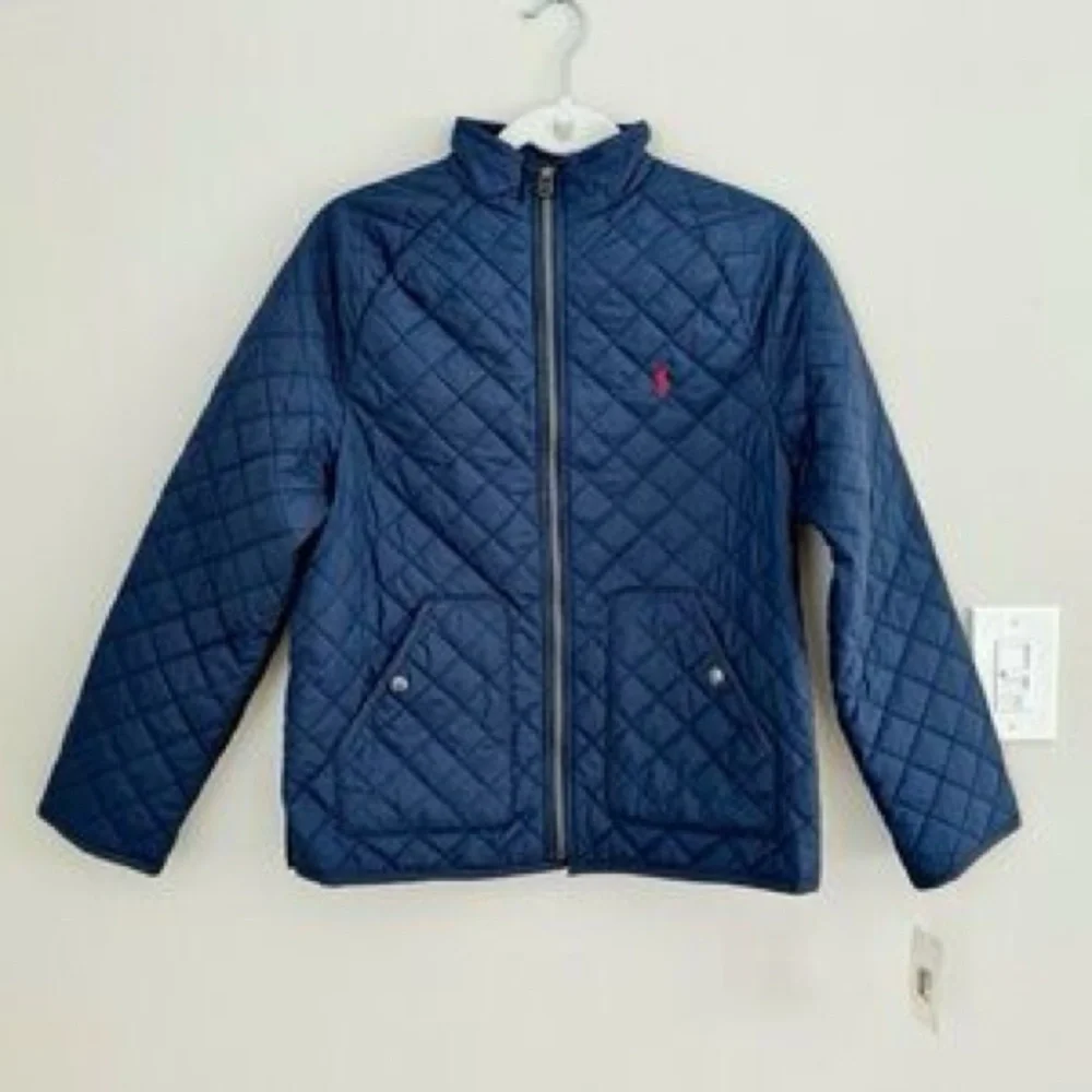 POLO RALPH LAUREN QUILTED BLUE JACKET YOUTH SIZE MEDIUM 10-12